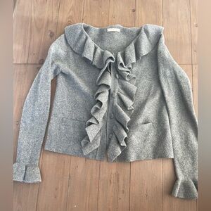 RARE Chloe wool cashmere blend ruffle cardigan